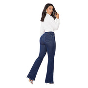 Jeans Campana Push Up Azul Mujeron Belleza - 42