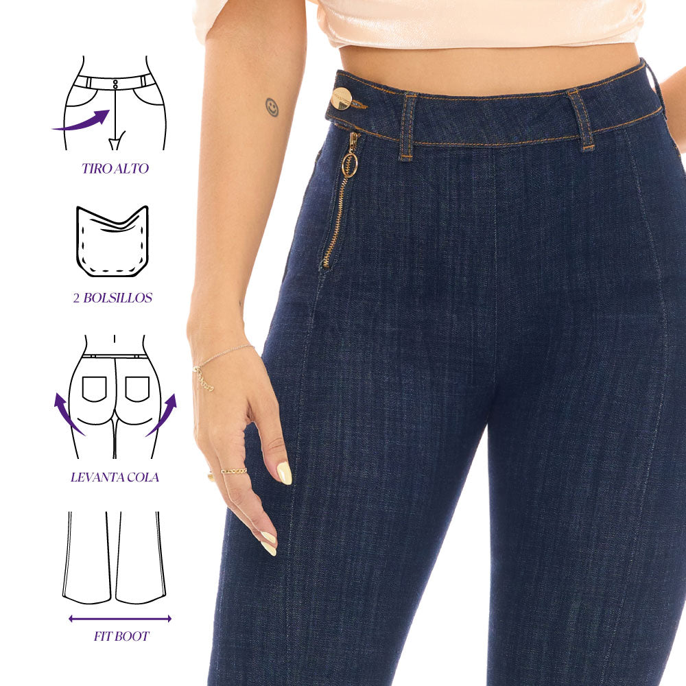 Jean Boot Cut Azul Mujeron 16199 - 40