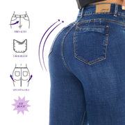 Jeans Push Up Boot Cut Azul Mujeron 16203 - 40