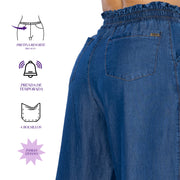 Pantalón Culotte Tiro Alto Azul Medio Tyt Canelazo - 40