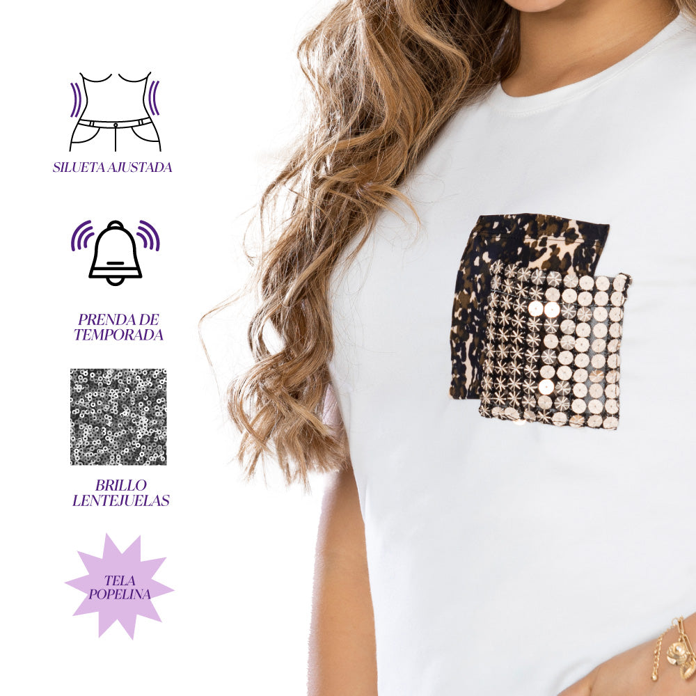 Camiseta Animal Print Azul TyT Merlot