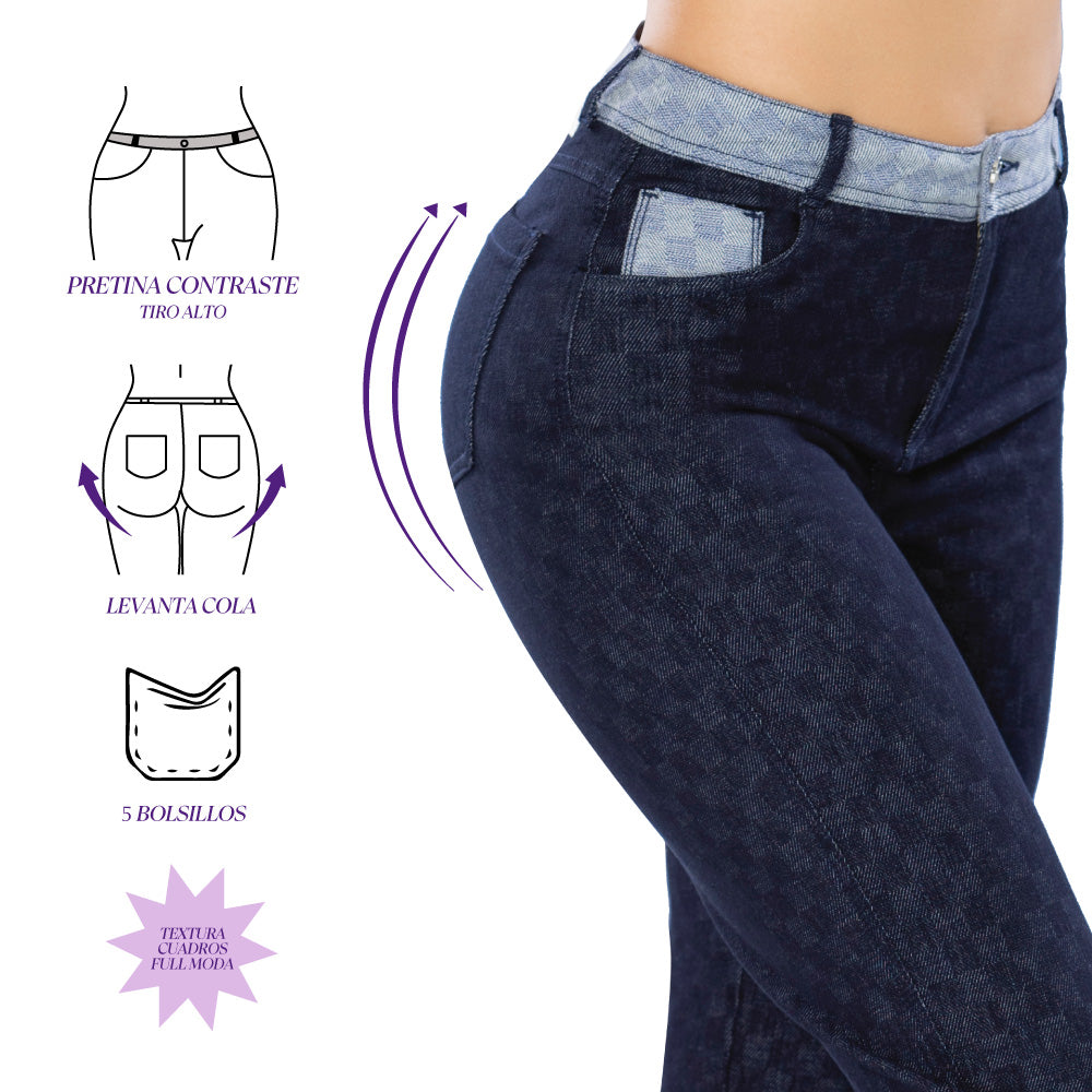 Jean Mom Azul Multicuadros Tyt Mezcal - 40