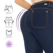 Jeans Push Up Boot Cut Azul Mujeron 16193 - 40