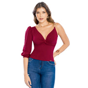 Blusa Asimétrica Vino Tinto TyT Rocco