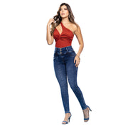 Blusa Escote Tirantes Terracota TyT Taiko — cuerpo completo, vista frontal