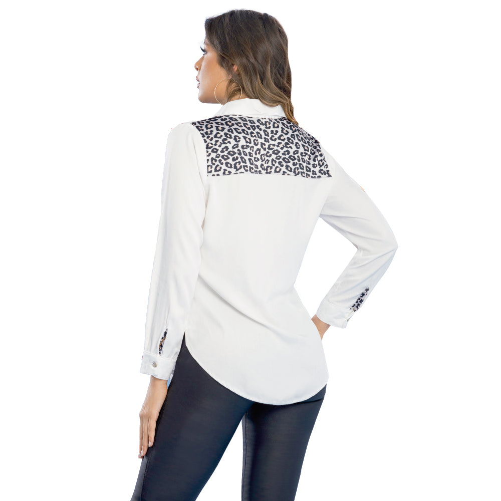 Blusón Rayon Satín Estampado TyT Jinete — vista posterior