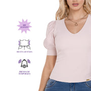 Blusa Manga Corta Cuello V Rosa TyT Bonet