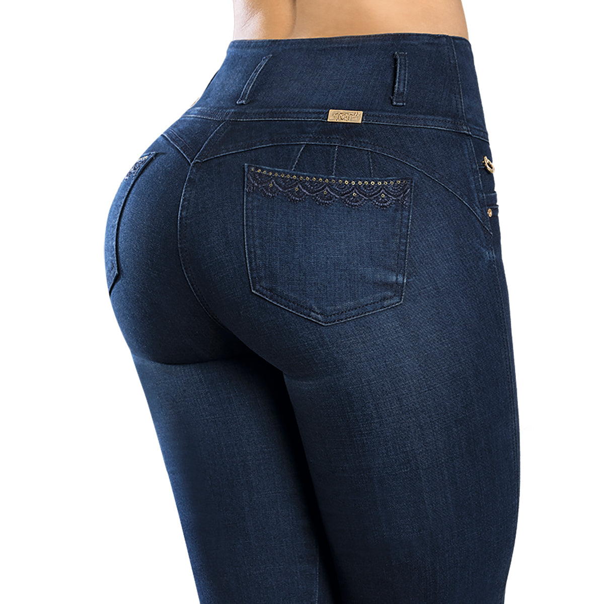 Jean Push Up Tiro Alto Azul Tyt Jeans Brillo - foto 4