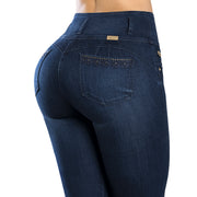 Jean Push Up Tiro Alto Azul Tyt Jeans Brillo - foto 4