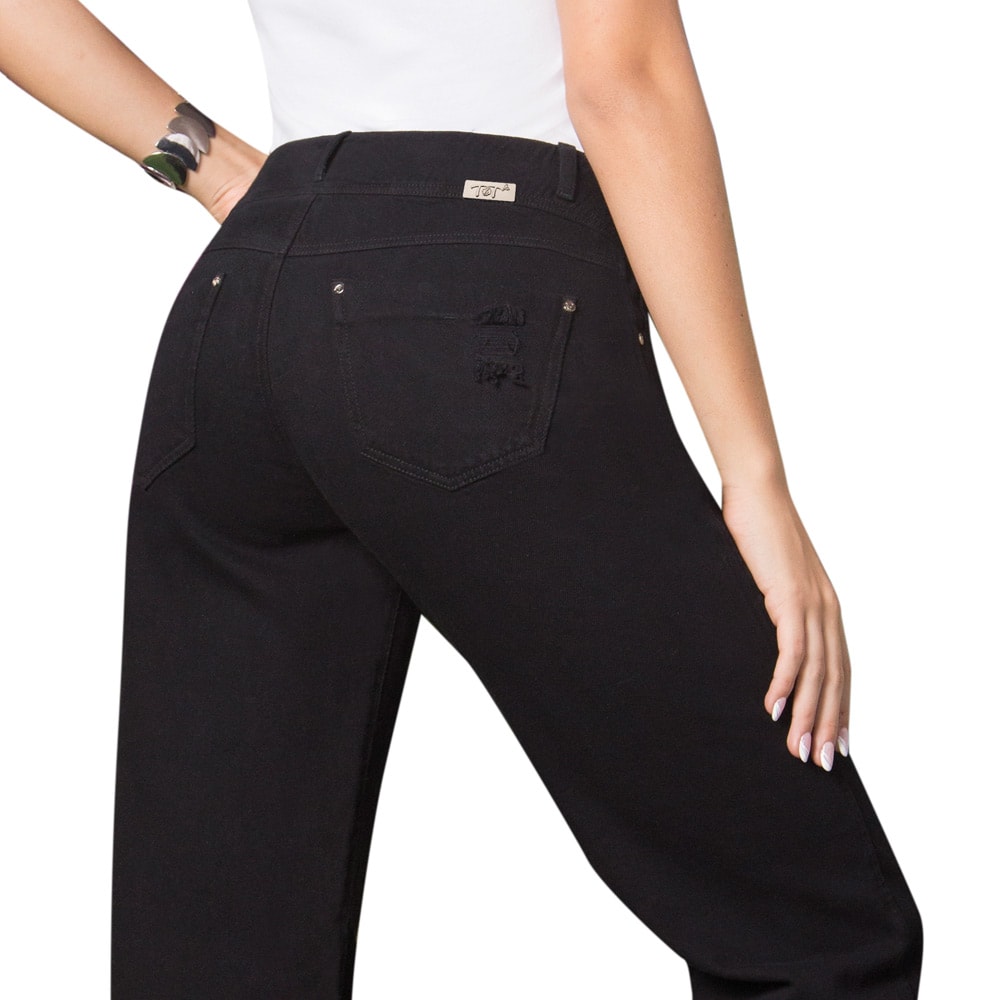 Jeans Palazzo Negro Mujeron Susan