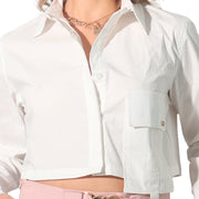 Blusa Manga Larga Blanca Misshop 4272 — detalle frontal