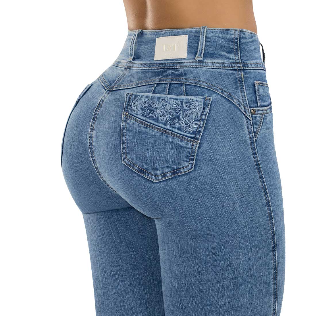 Jean Push Up Tiro Alto Azul Medio Tyt Jeans Caicedo - foto 3