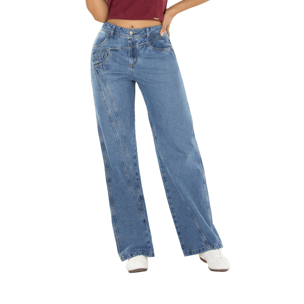 Jeans Palazzo Azul Medio Tyt Jeans Cali - 38