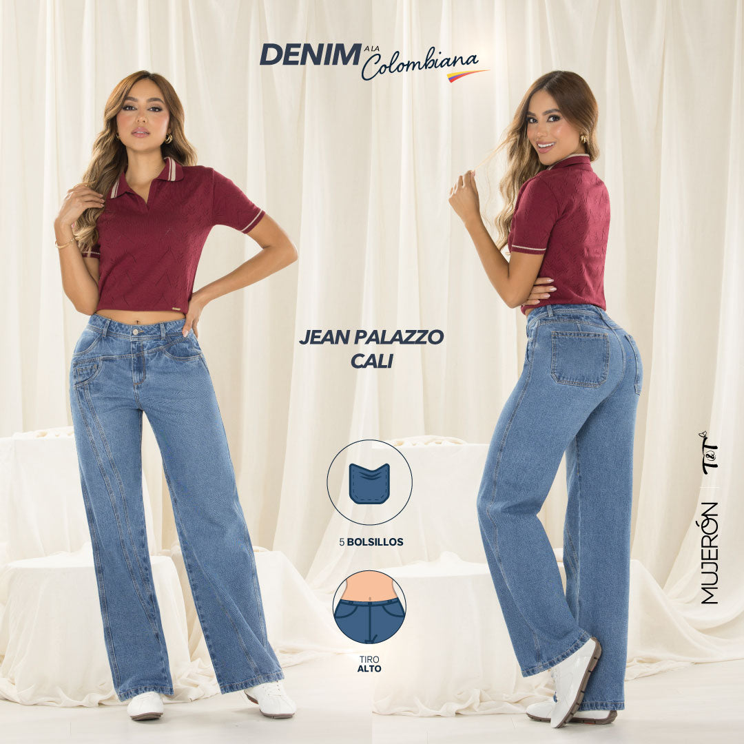 Jeans Palazzo Azul Medio Tyt Jeans Cali