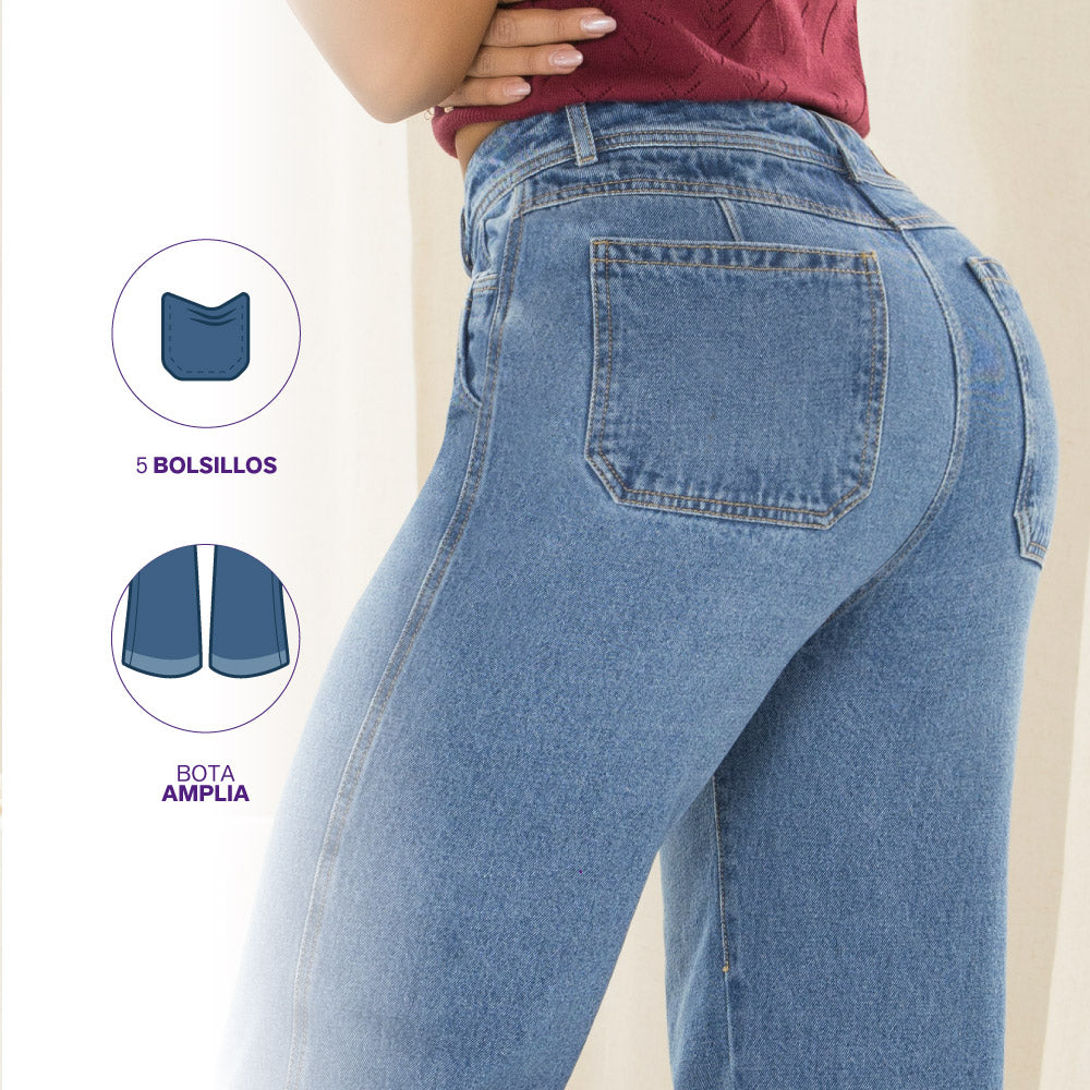 Jeans Palazzo Azul Medio Tyt Jeans Cali - 40