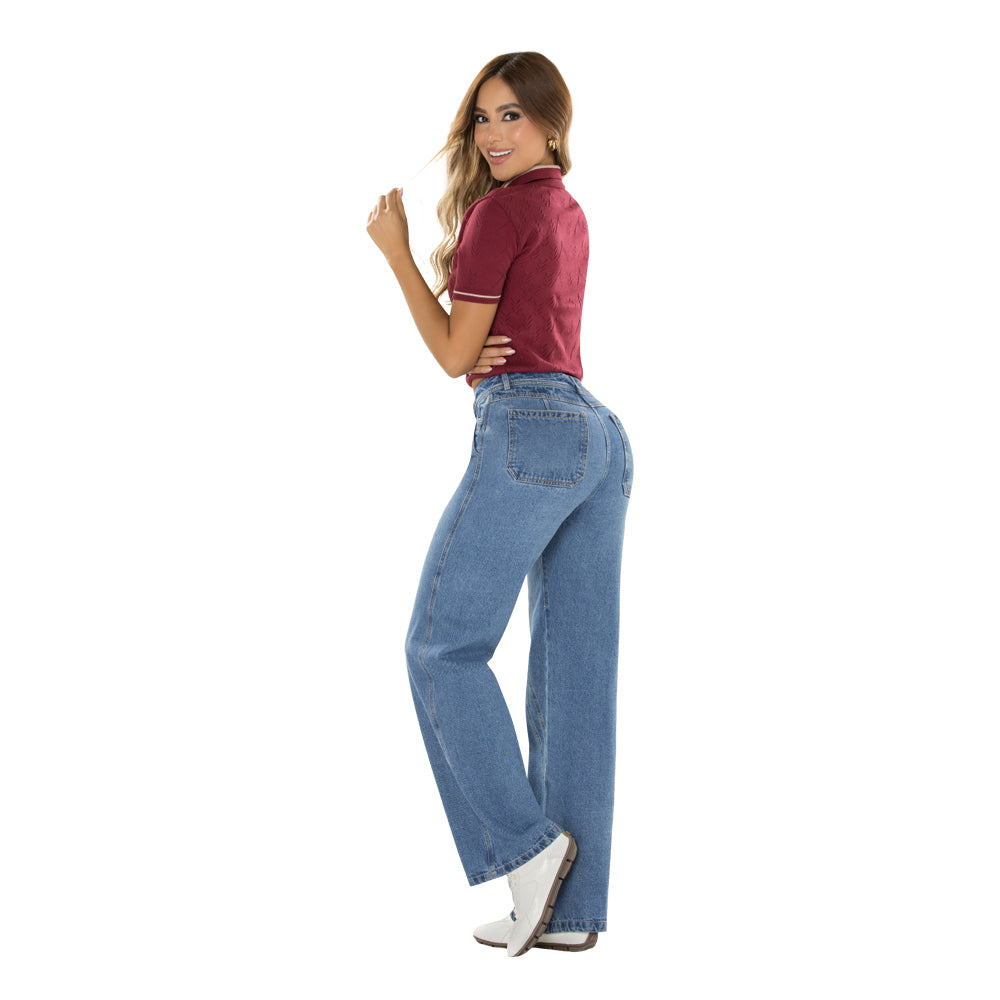 Jeans Palazzo Azul Medio Tyt Jeans Cali - 44