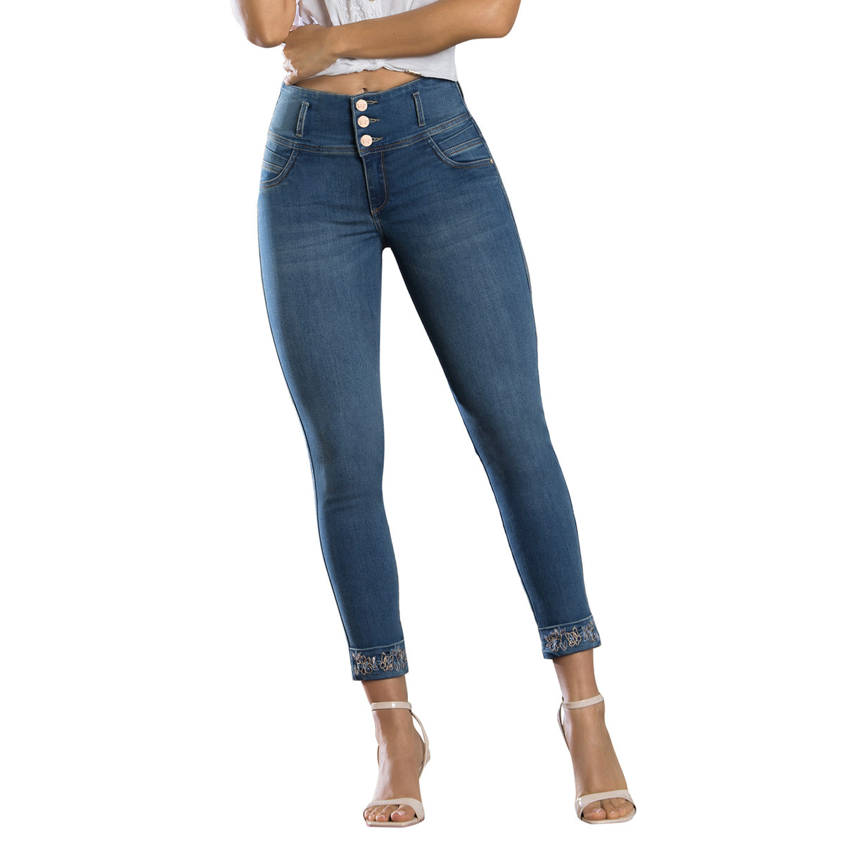 Jean Push Up Tiro Alto Azul Tyt Jeans Calma - foto 2