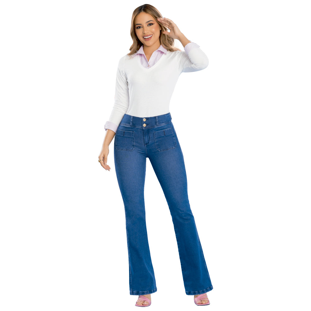 Camibuso Cuello Camisero Beige Multiraya Rosada TyT Forajido — cuerpo completo, vista frontal