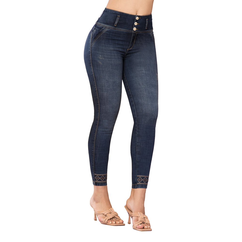 Jeans Push Up Azul Mujeron Cancion - 38
