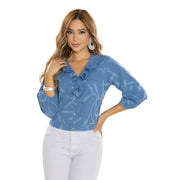 Blusa Chalís Confort Azul TyT Caribe