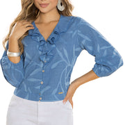 Blusa Chalís Confort Azul TyT Caribe