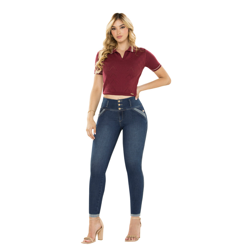 Jean Push Up Tobillero Azul Medio Tyt Casanare - 42