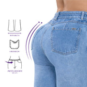 Jean Push Up Azul Mujeron Circon - 40