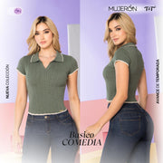 Blusa Ajustada Verde TyT Comedia