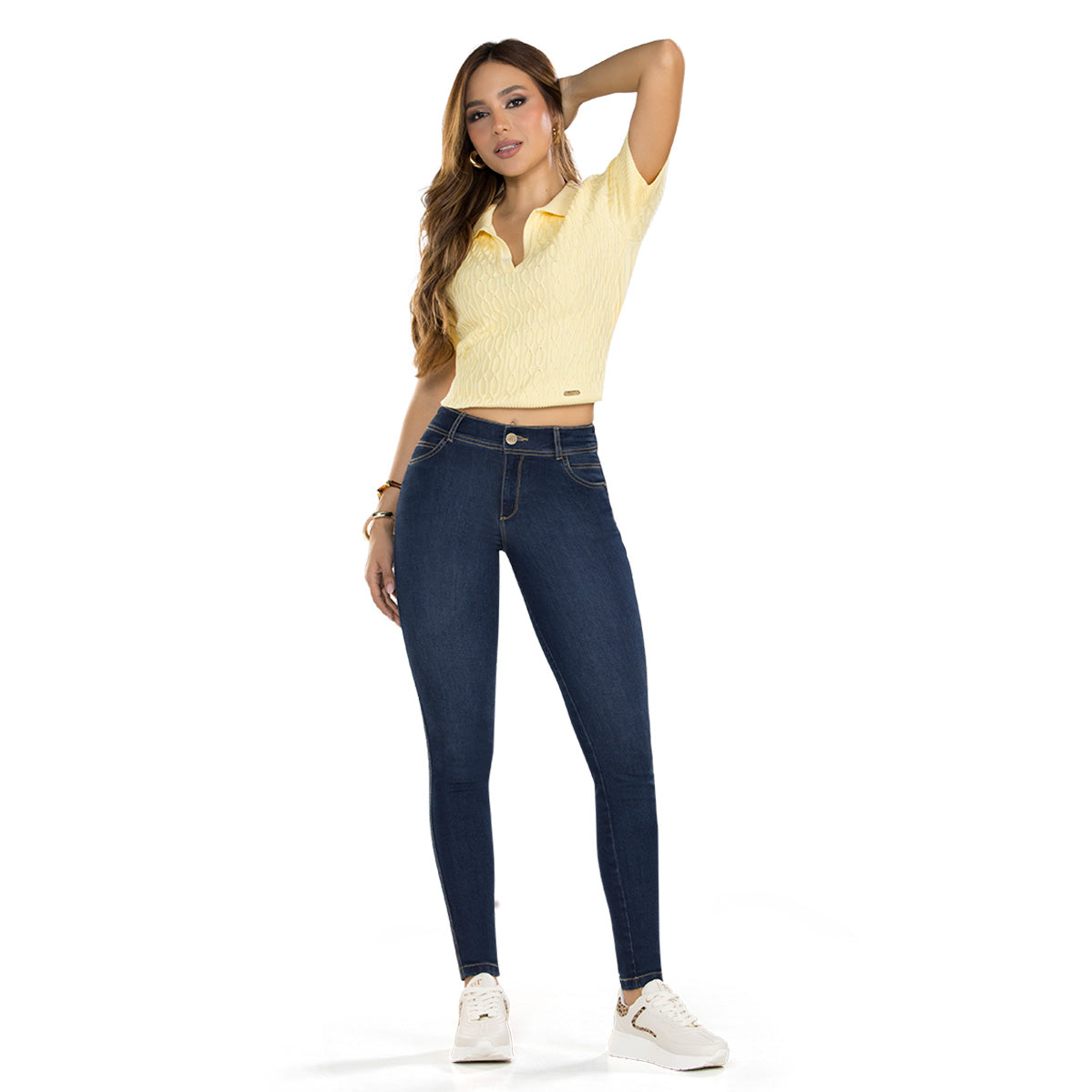 Jean Push Up Tiro Alto Azul Oscuro Tyt Jeans Corea del Sur - foto 5