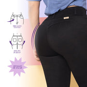 Jeans Push Up Negro Mujeron Cortazar - 40