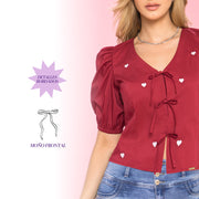 Blusa Confort Vino Tinto TyT Cortejo