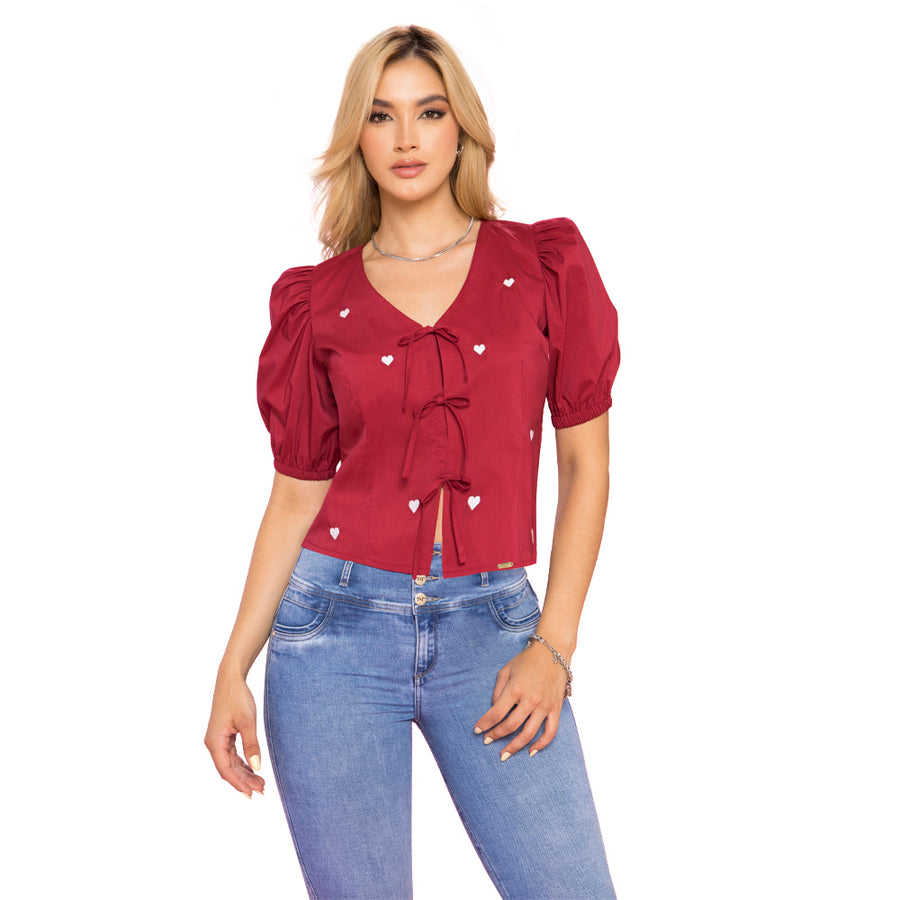 Blusa Confort Vino Tinto TyT Cortejo