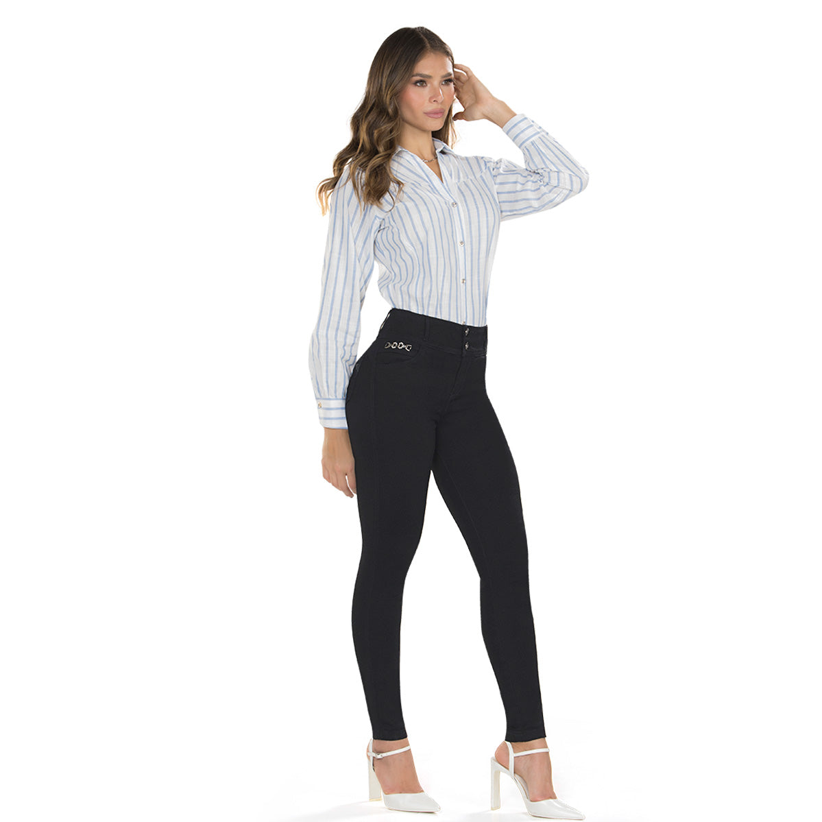Jean Push Up Tiro Alto Negro Tyt Jeans Costa de Marfil - foto 5