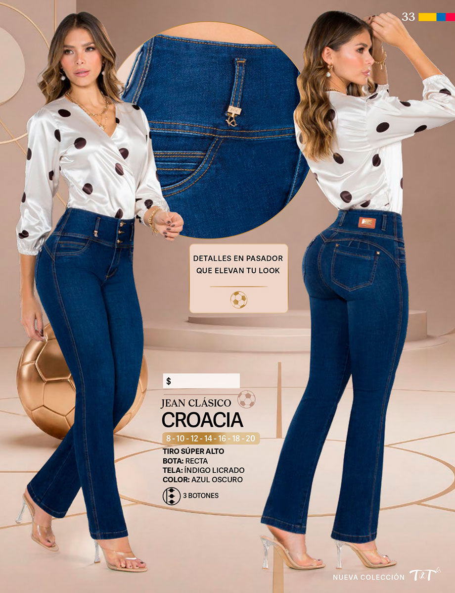 Jean Push Up Tiro Súper Alto Azul Oscuro Tyt Jeans Croacia - foto 7