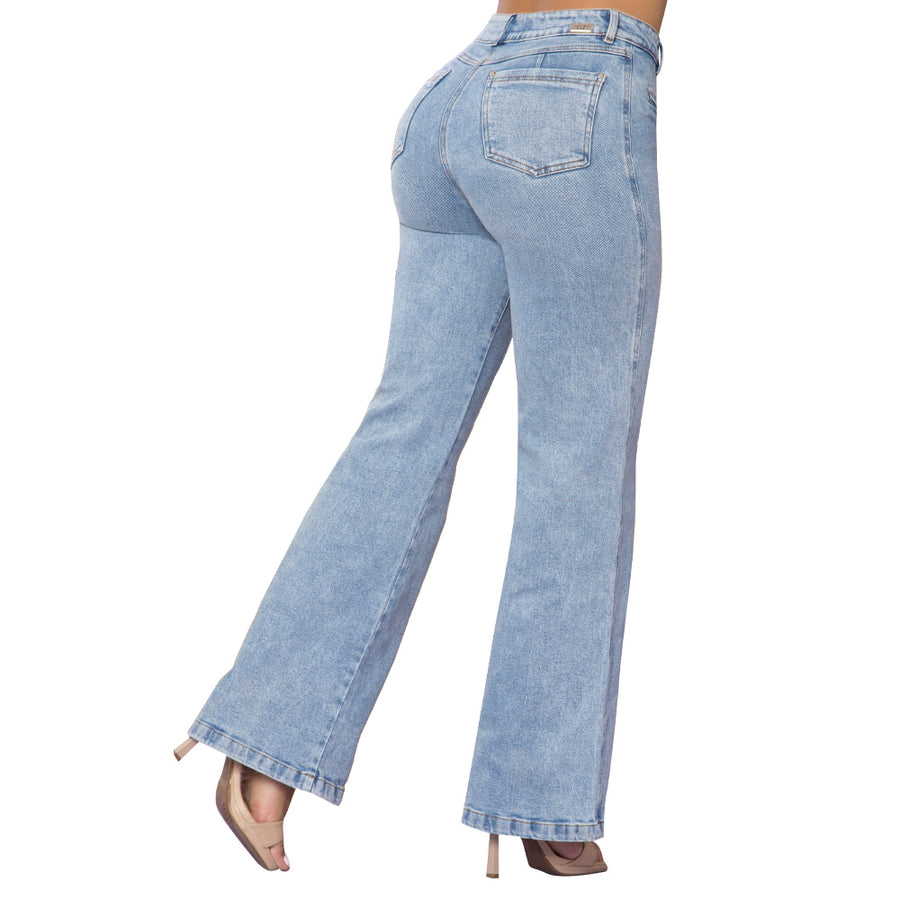 Jeans Bota Ancha Azul Froster Mujeron Cupido - 36