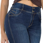 Jean Push Up Tiro Alto Azul Oscuro Tyt Jeans Curazao - foto 3