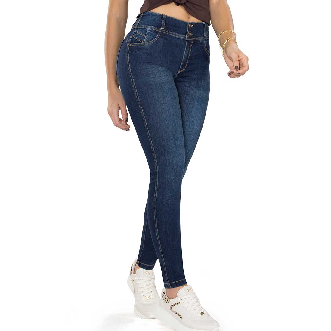 Jean Push Up Tiro Alto Azul Oscuro Tyt Jeans Curazao - foto 2