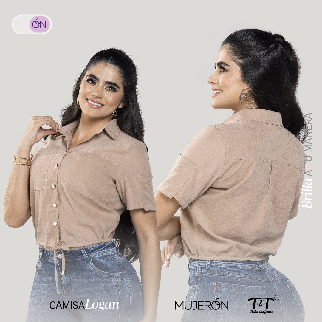 Camisa Gamuza Nude TyT Logan