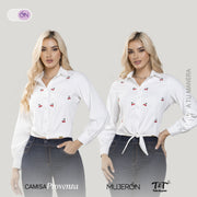 Camisa Bordada Blanca Provenza