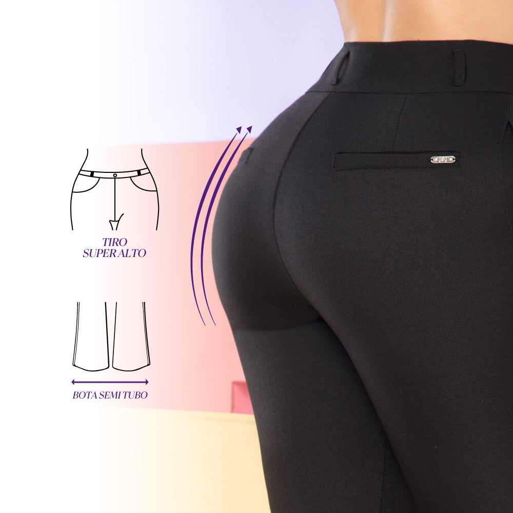 Pantalón Super Alto Tobillero Negro TyT Delirio