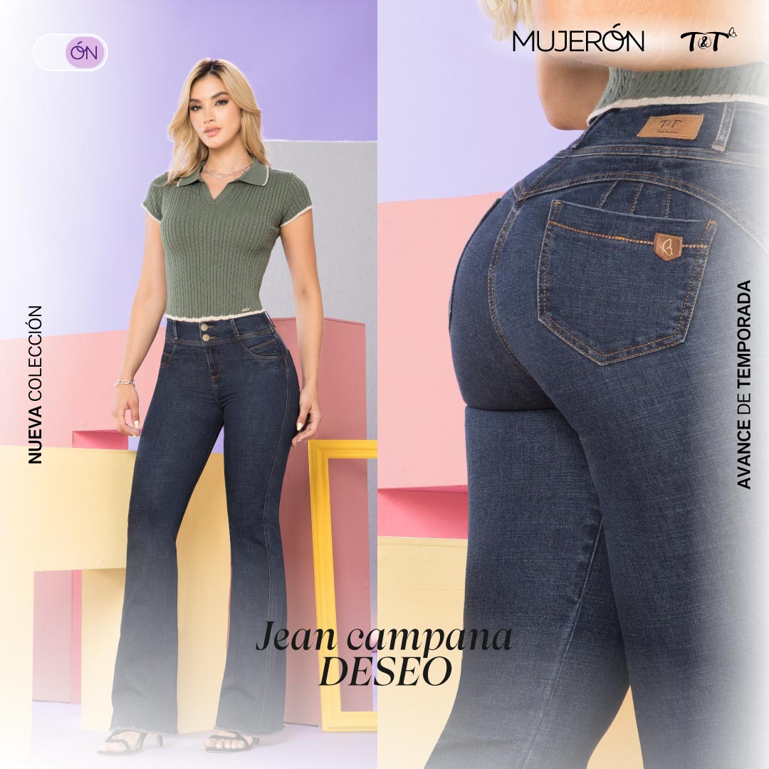 Jeans Bota Campana Azul Mujeron Deseo - 46