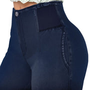 Jean Push Up Tiro Alto Azul Petróleo Real Jeans Milagros - 38