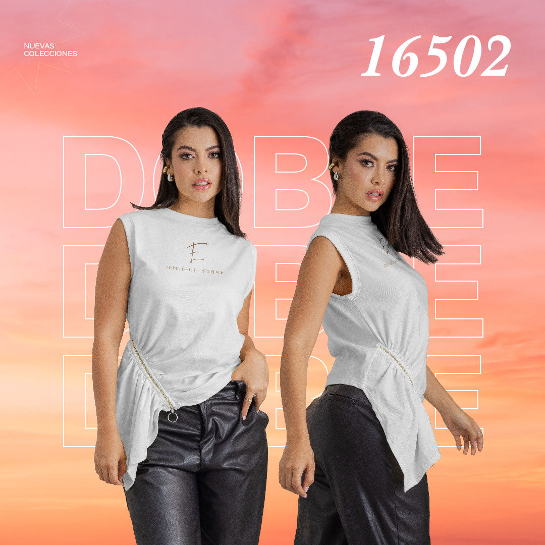 Blusa Ajustada Blanca Mujerón 16502