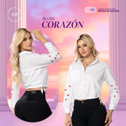 Blusa Corazón Blanca TyT Corazon