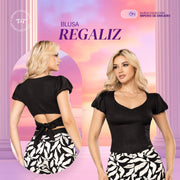 Blusa Ajustada Negra TyT Regaliz