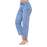 Jeans Barrel Tiro Alto Azul Enzo