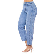 Jeans Recto Tiro Alto Azul Enzo - 36