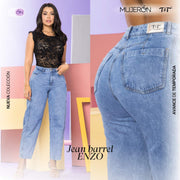Jeans Recto Tiro Alto Azul Enzo - 42