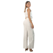 Set Cargo Bota Ancha Hueso Misshop 1060 — vista posterior