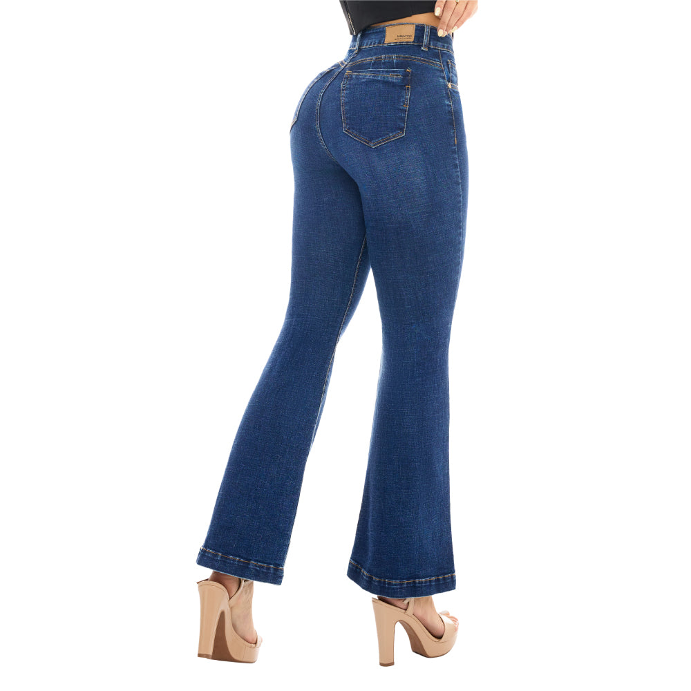 Jeans Push Up Boot Cut Azul Mujeron 16203 - 36